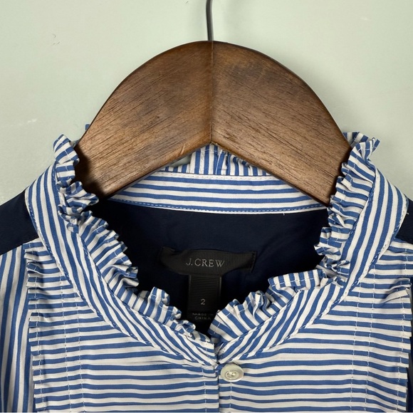 J. Crew French Pinstriped Bib Sleeveless Top - Picture 5 of 6